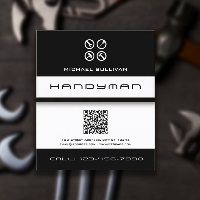 Clean professional logo handyman Business Card Visitkort (Skapare uppladdad)