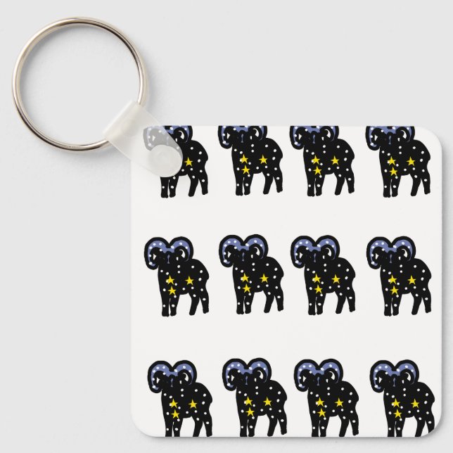 Clean Ram Zodiac Keychain – Bold Aries Symbol  Nyckelring (Framsida)