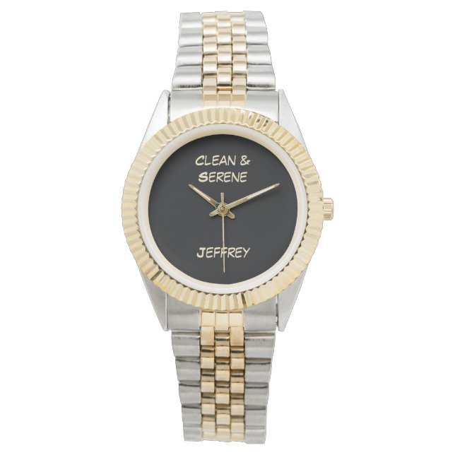 Clean & Serene Wrist Watch, två ton, Unisex Armbandsur (Framsida)