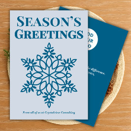 Clean Snowflake Corporate Card Julkort