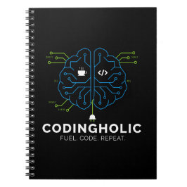 Clean Tech Brain Coding Notebook Design For Coders Anteckningsbok