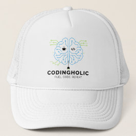 Clean Tech Brain Coding Trucker Design Keps