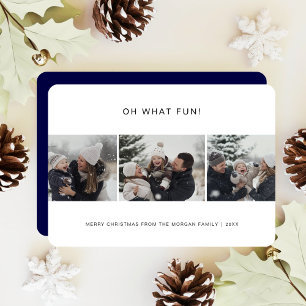 Clean Typography Oh What Roligt Family jul Baby Julkort