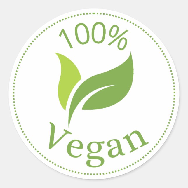 Clean Vegan Sticker Runt Klistermärke (Framsida)