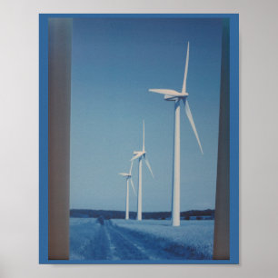 CLEAN Vind Energy Gaint Wheel Fläkt på markberget Poster
