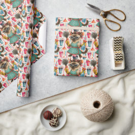 Cleaner House Wife Cat is cleaning the house Presentpapper