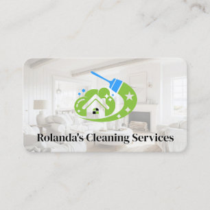 Cleaners Städerska Logotyp Vardagsrum Hotelltj Visitkort