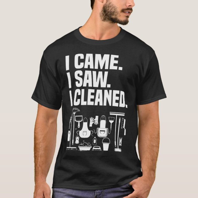 Cleaning  House Cleaner And Housekeeper T Shirt (Framsida)