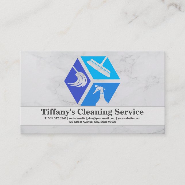 Cleaning Icons | Maid Supplies Business Card Visitkort (Framsida)