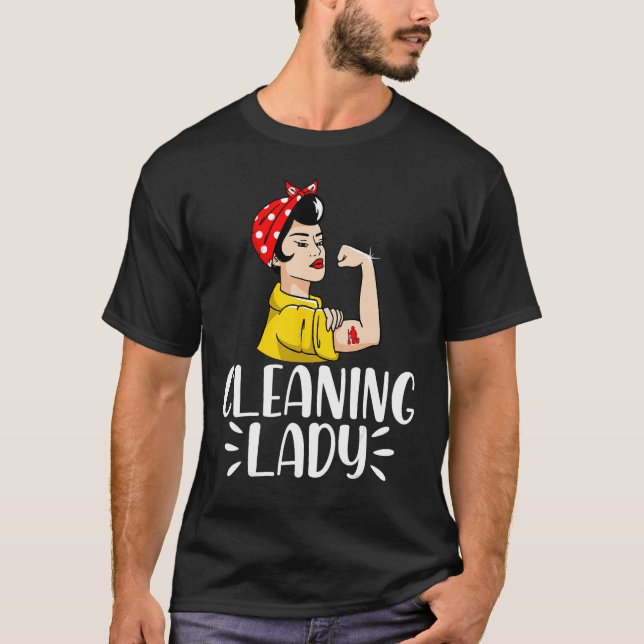 Cleaning Lady Housekeeping Housekeeper 2 T Shirt (Framsida)