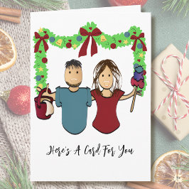 Cleaning Male Female Cartoon Thank You Christmas  Kort