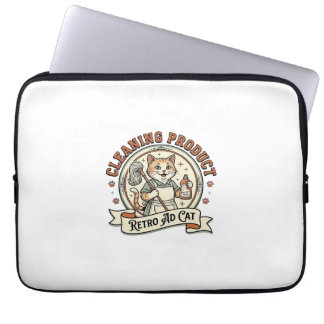 Cleaning Product Retro Ad Cat Cleaning Product Ret Laptop Fodral