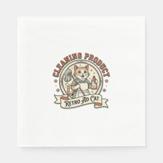 Cleaning Product Retro Ad Cat Cleaning Product Ret Pappersservett
