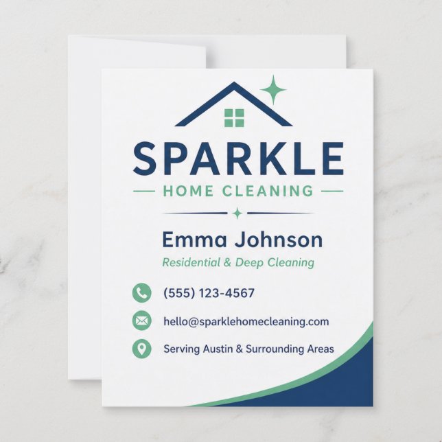 Cleaning Service Business Card (Framsida)