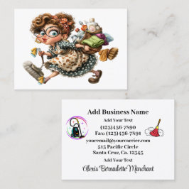 Cleaning Service Housekeeping  Business Card Visitkort