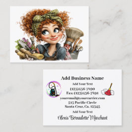 Cleaning Service Housekeeping  Business Card Visitkort
