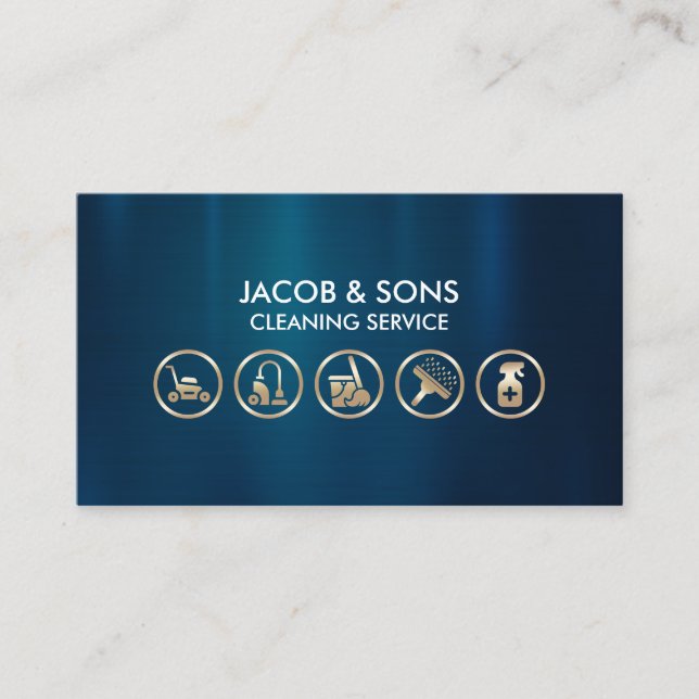 Cleaning Service  Icons Visitkort (Framsida)