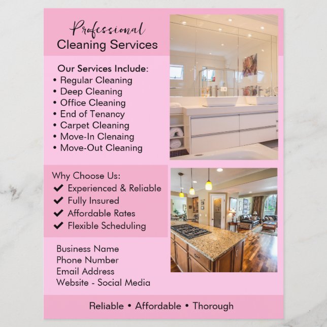 Cleaning Services Flyer | Editable House Cleaning  (Framsidan)