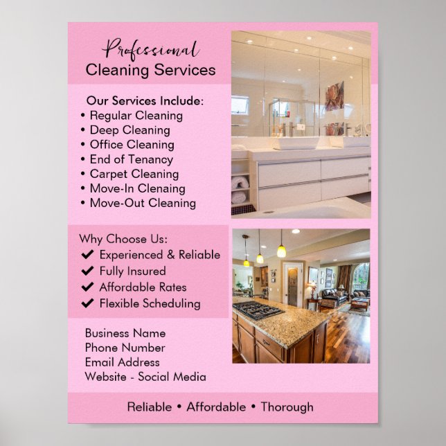 Cleaning Services Flyer | Editable House Cleaning  Poster (Framsidan)