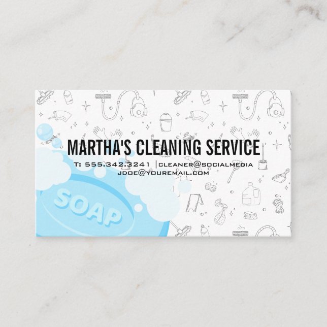 Cleaning Services | Soap Bubbles | Maid Visitkort (Framsida)