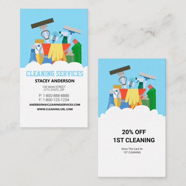 Cleaning Services  Visitkort (Fram/baksida)