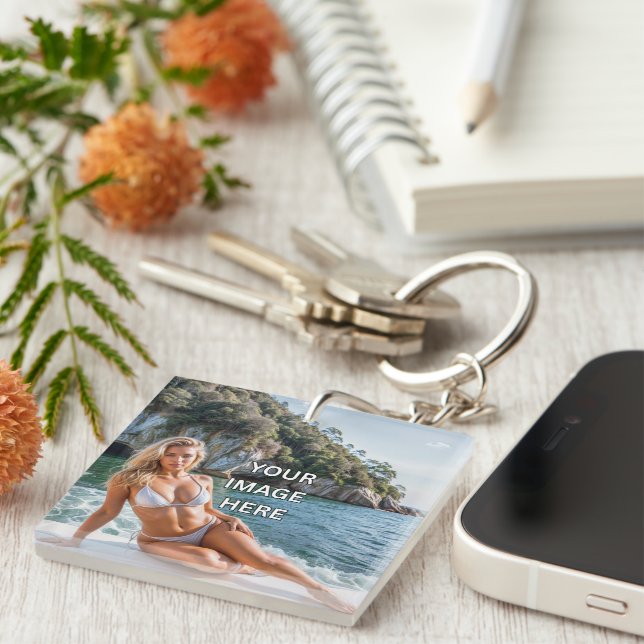 CLEAR! 🔑 Acrylic Keychain – Add Image or Text (Högra Framsidan)