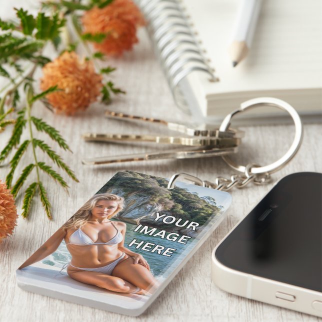 CLEAR! 🔑 Acrylic Keychain – Add Image or Text Nyckelring (Högra Framsidan)