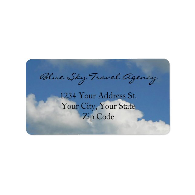 Clear Blå himmel Adressetikett (Framsidan)