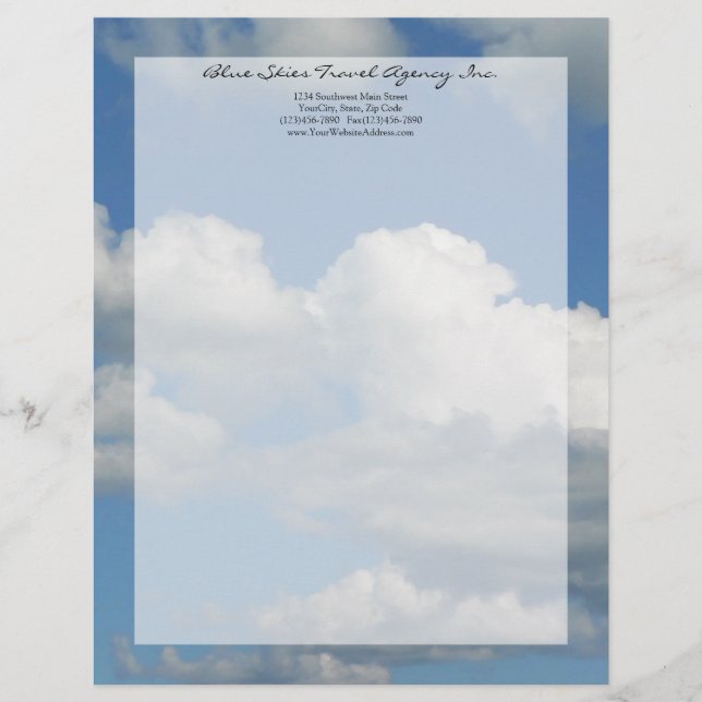 Clear Blå himmel Brevhuvud (Framsida)