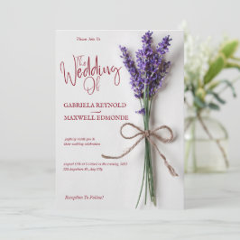 Clear Blommigt Blue Lavender Bröllop Inbjudningar