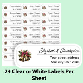 Clear Christmas Bells Return Address Transparent  Klistermärken