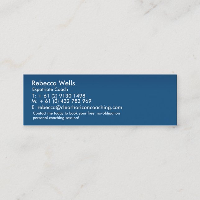 Clear_hORIZON_temp Mini Visitkort (Framsida)