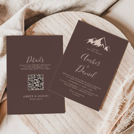 Clear Mountain Boho Back and Front Bröllop Inbjudningar