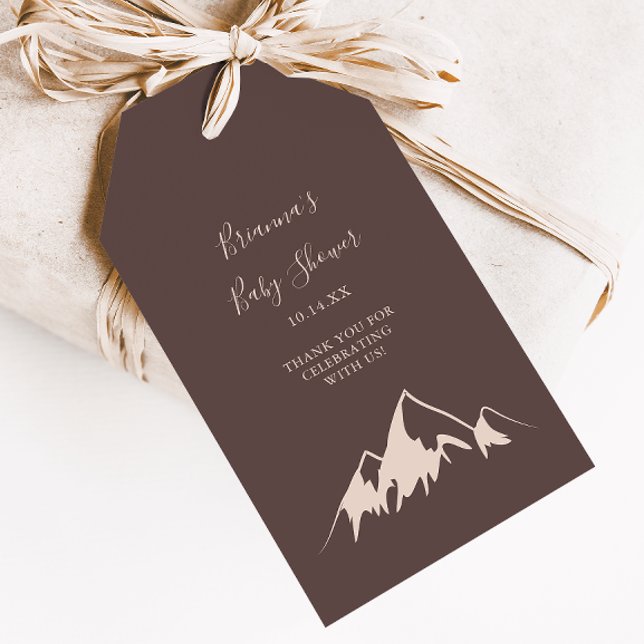 Clear Mountain Land Baby Shower Presentetikett (Skapare uppladdad)