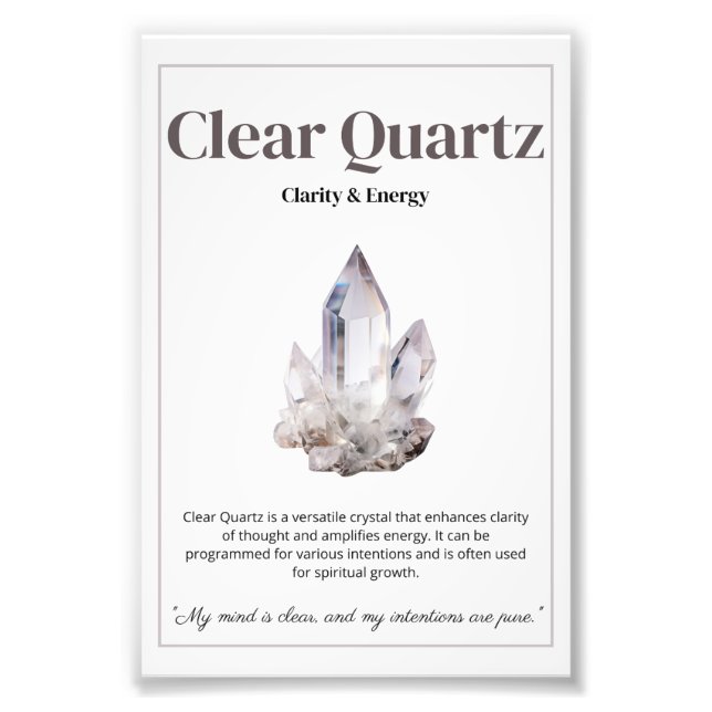 Clear Quartz crystal meaning poster (Framsidan)