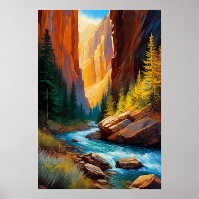 Clear River i Deep Canyon Poster (Framsidan)