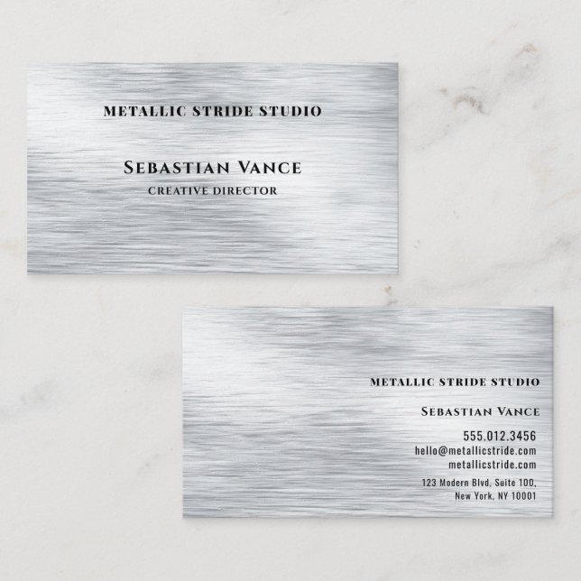 Clear Silver Hairline Classic Visitkort (Fram/baksida)