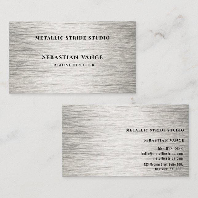 Clear Silver Hairline Sepia Visitkort (Fram/baksida)