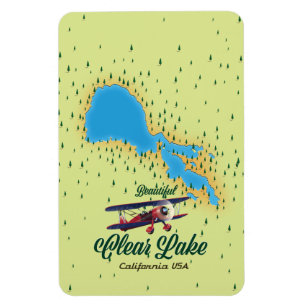 Clear Sjö California USA karta Magnet