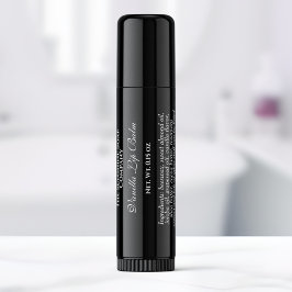 Clear with white text lip balm tube label fyrkantigt klistermärke