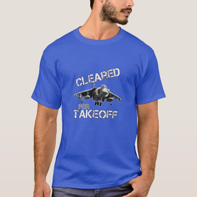 Clearad för start - Piloter Fighter Jet Älskare T Shirt (Framsida)