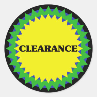 CLEARANCE - etikett för detaljförsäljning