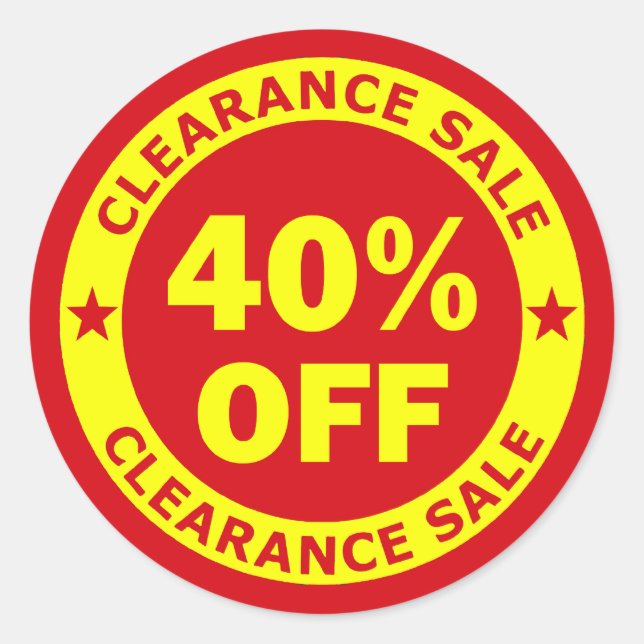 Clearance Sale 40 % Av Runt Klistermärke (Framsida)