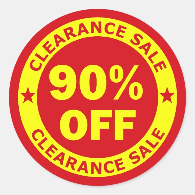Clearance Sale 90 % Off Runt Klistermärke (Framsida)