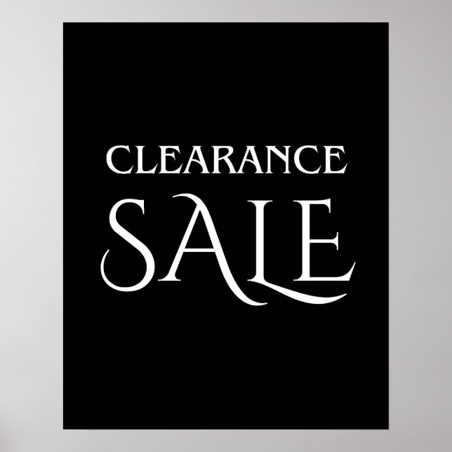 Clearance Sale Sign, Black and White Boutique Sale Poster (Framsidan)