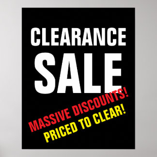 Clearance Sale Sign, Black and White Boutique Sale Poster
