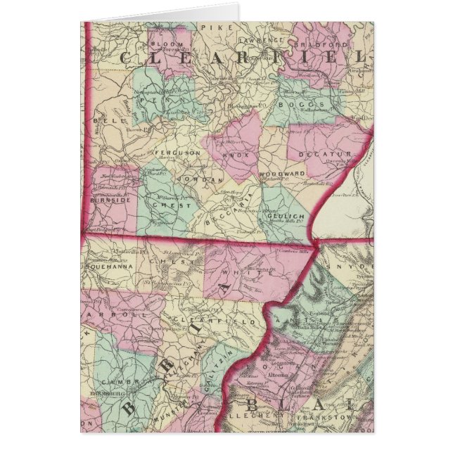 Clearfield, Cambria, Blair County Hälsningskort (Framsidan)