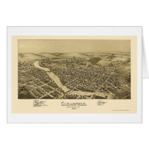 Clearfield panorama- karta för PA - 1895 Hälsningskort