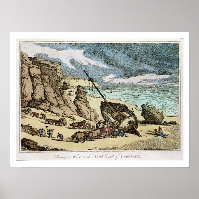 Clearing av ett vrak på Cornwall Kusten, f Poster (Framsidan)