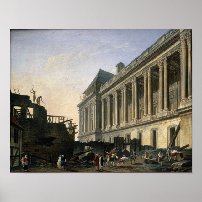 Clearing av Louvre-kolonnad 1764 Poster (Framsidan)